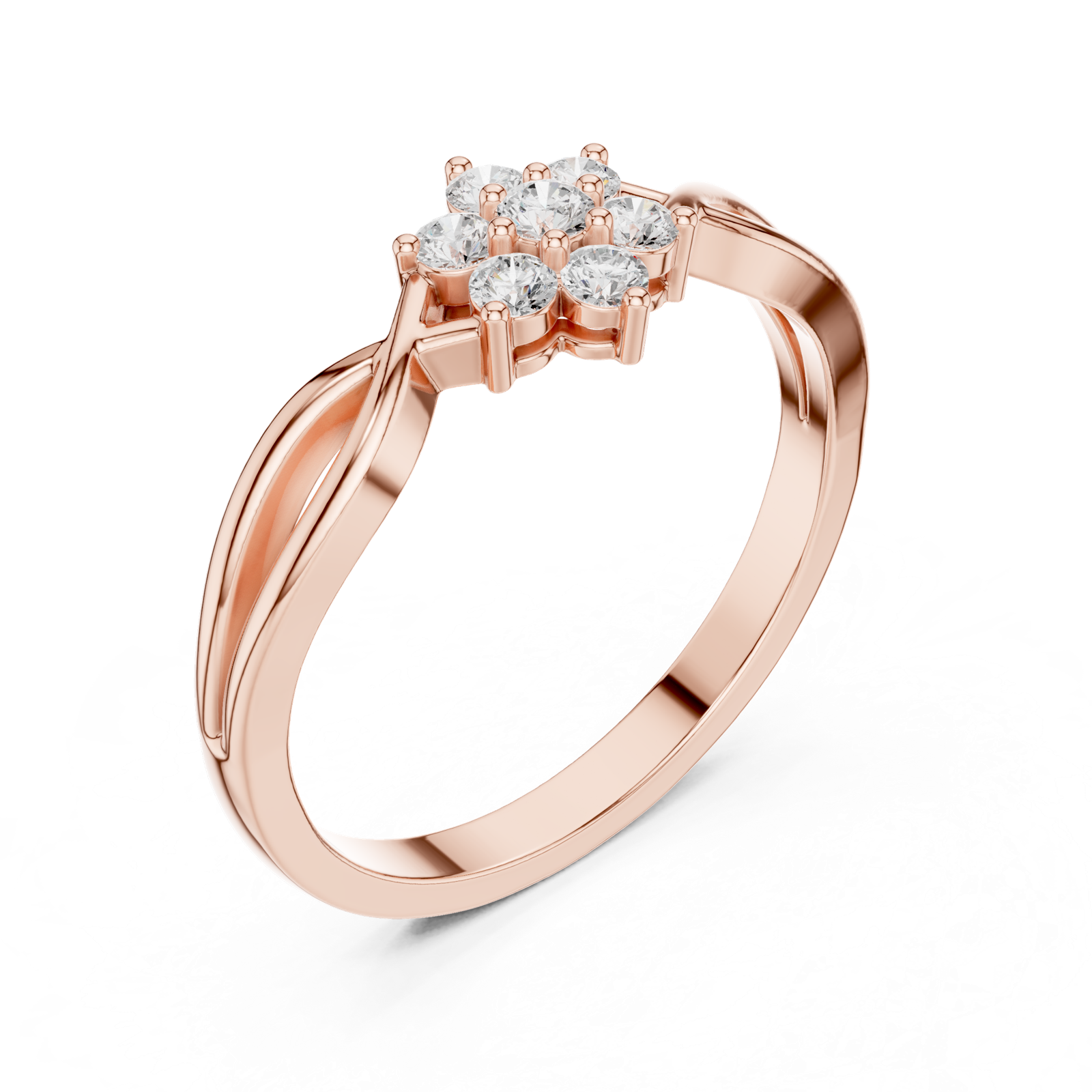 Gold Ring HLR-72, Rose Gold, view 2