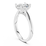 Gold Ring DDLR-163, Oval center stone, White Gold, view 1