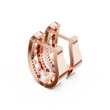 14K Solid Gold Lab Diamond Cluster Earrings, Rose Gold, view 2