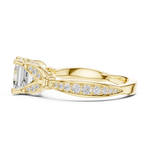 Gold Ring DDLR-257, Asscher center stone, Yellow Gold, view 3