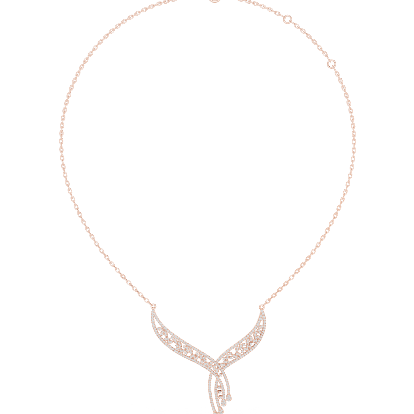 Gold Necklace SBWN (51), Rose Gold, view 4