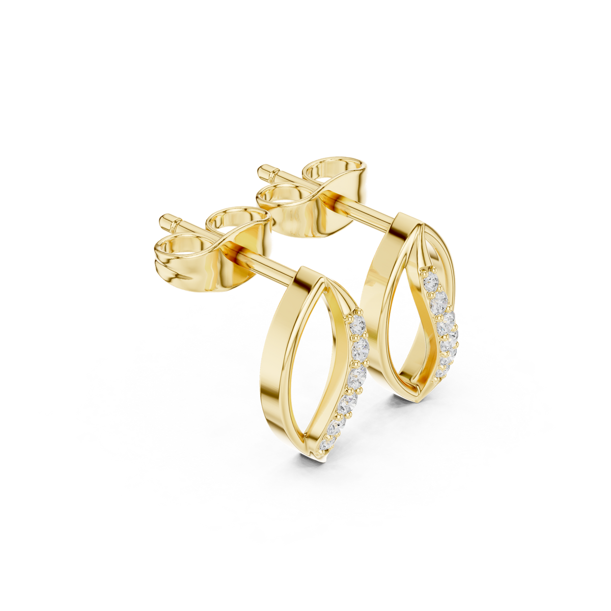 Gold Earrings SBER(26), Yellow Gold, view 1
