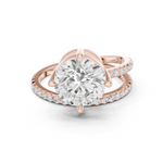 Gold Jewelry L35-39, Round center stone, Rose Gold
