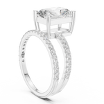 Gold Jewelry L35-39, Radiant center stone, White Gold, view 1