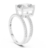 Gold Jewelry L35-39, Radiant center stone, White Gold, view 1