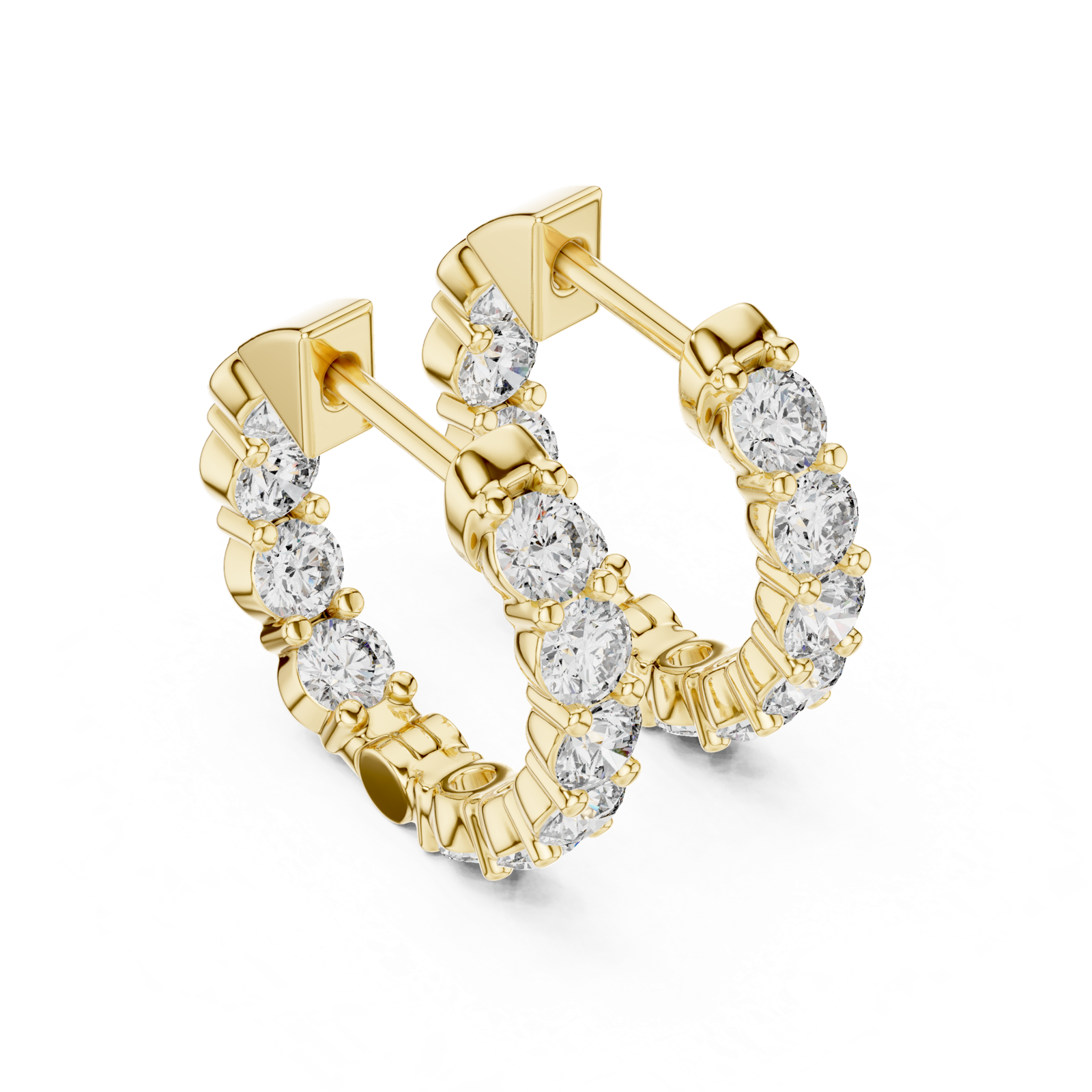 Gold Earrings GER-0372, Yellow Gold, view 2
