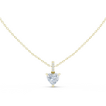 Gold Jewelry DDPO-009, Heart center stone, Yellow Gold