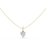 Gold Jewelry DDPO-009, Heart center stone, Yellow Gold
