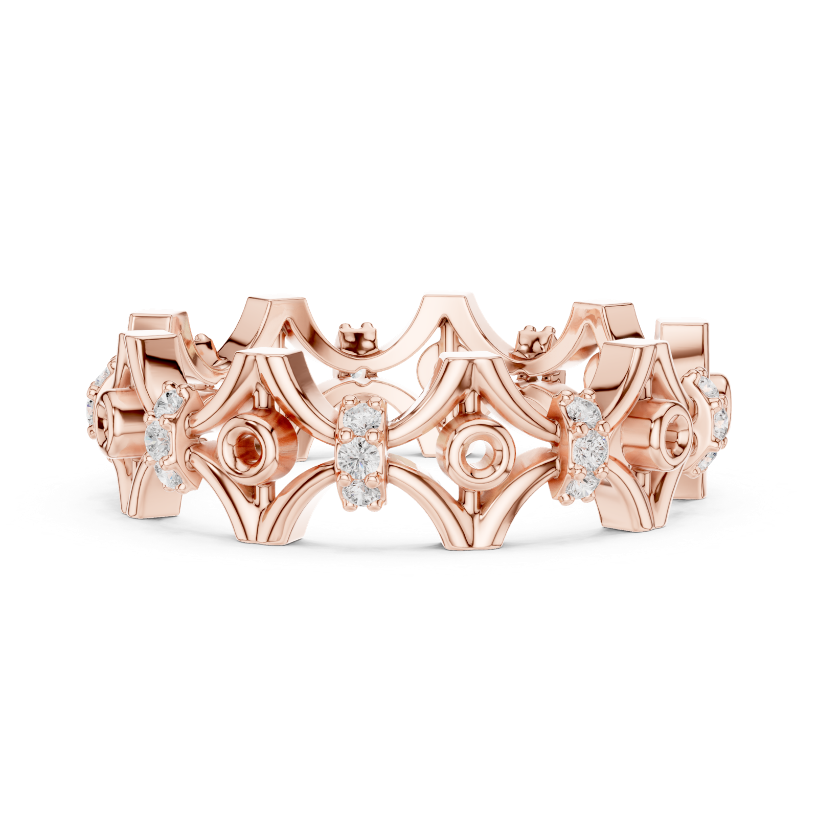 Gold Ring R47, Rose Gold, view 3