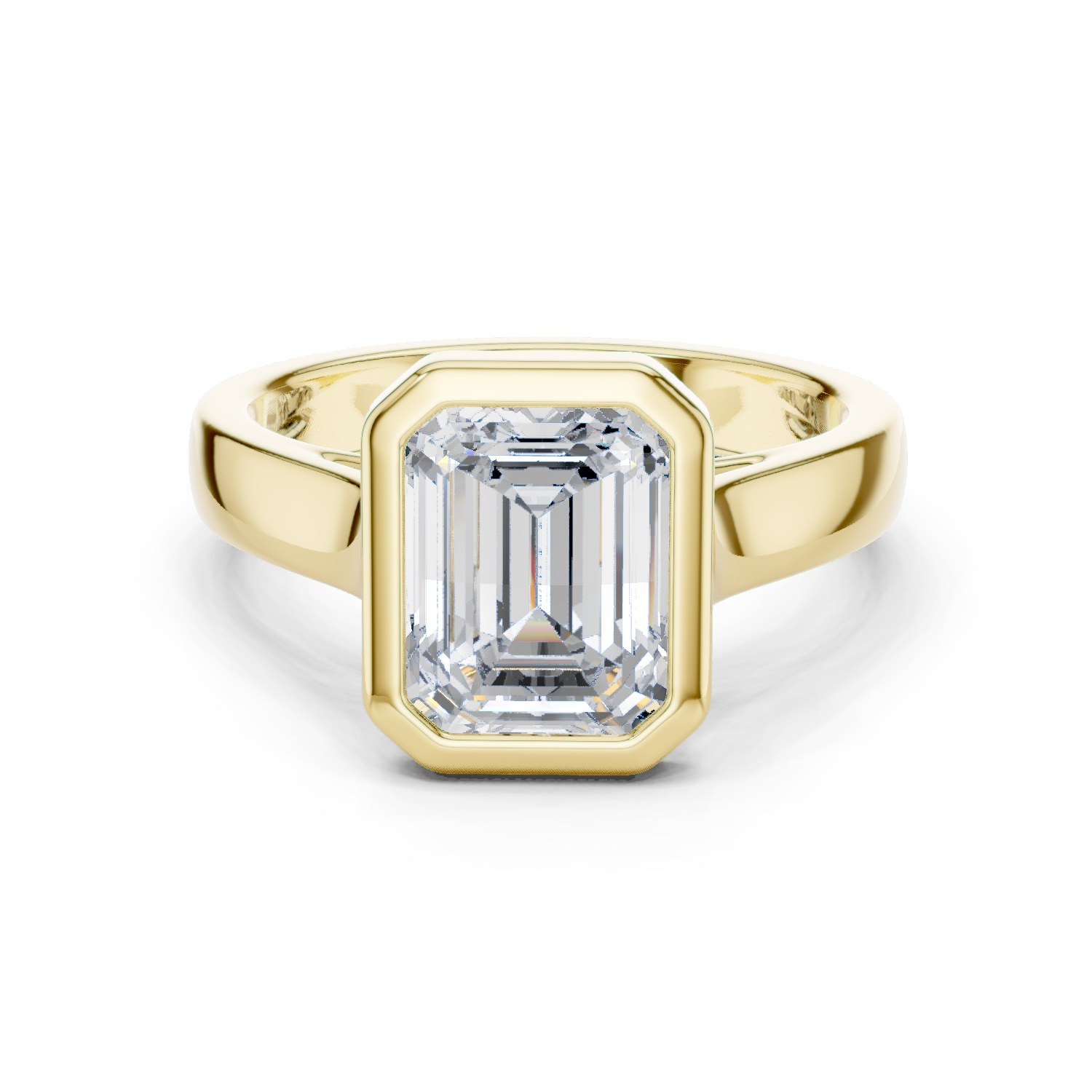 Gold Jewelry L36-3, Emerald center stone, Yellow Gold