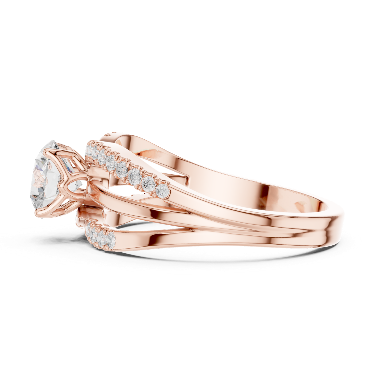 Gold Ring DDLR-356, Rose Gold, view 3