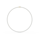 14K Solid Gold Lab Diamond Tennis Necklace, Yellow Gold