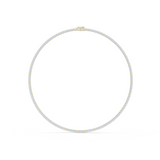 14K Solid Gold Lab Diamond Tennis Necklace, Yellow Gold