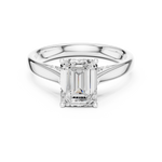 Gold Jewelry, Emerald center stone, White Gold, view 4