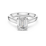 Gold Jewelry, Emerald center stone, White Gold, view 4