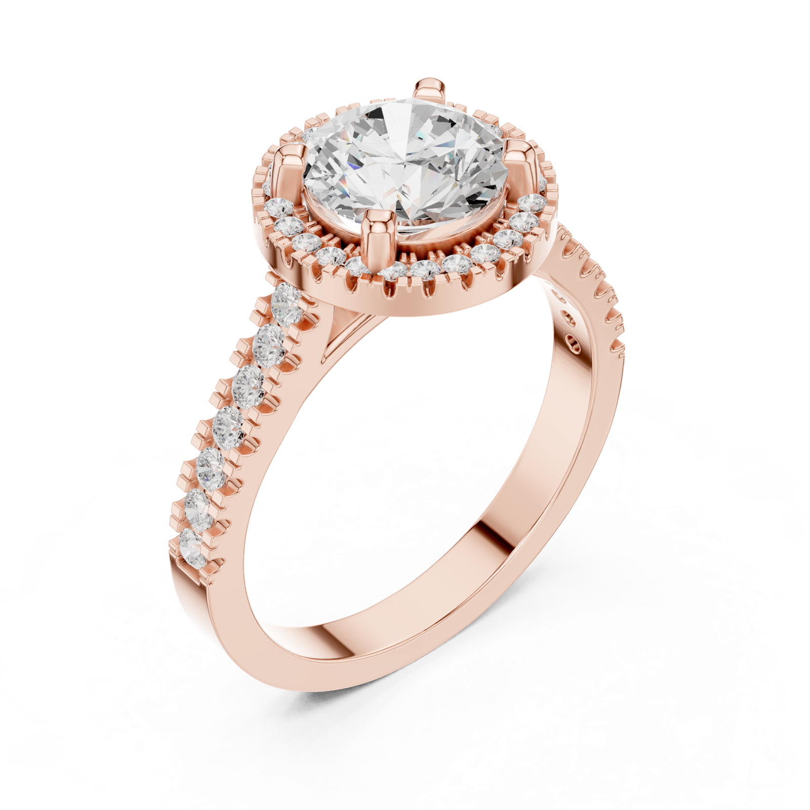 Gold Ring DDLR-345, Rose Gold, view 2