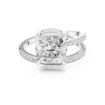 Gold Jewelry, Cushion center stone, White Gold, view 4