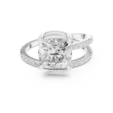 Gold Jewelry, Cushion center stone, White Gold, view 4