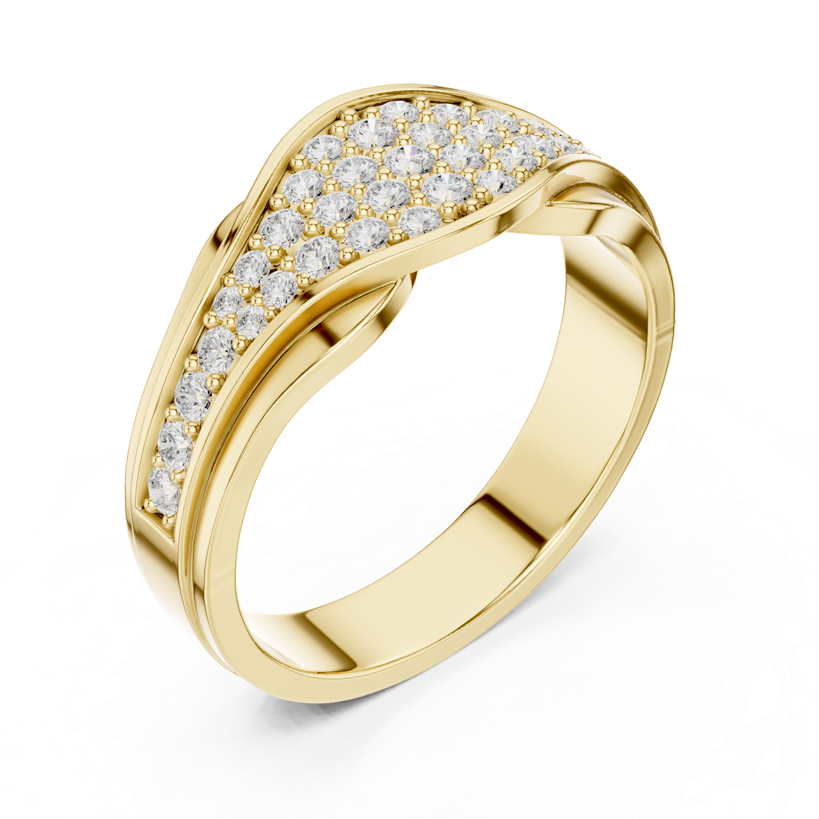 Gold Ring DDLR-456, Yellow Gold, view 2