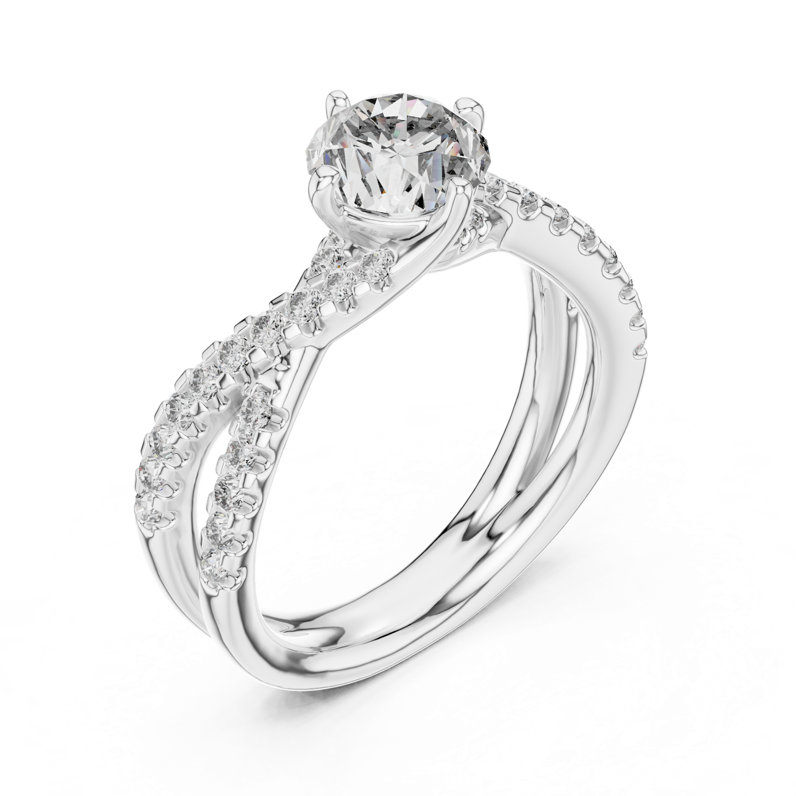 Gold Ring L03-638, White Gold, view 2