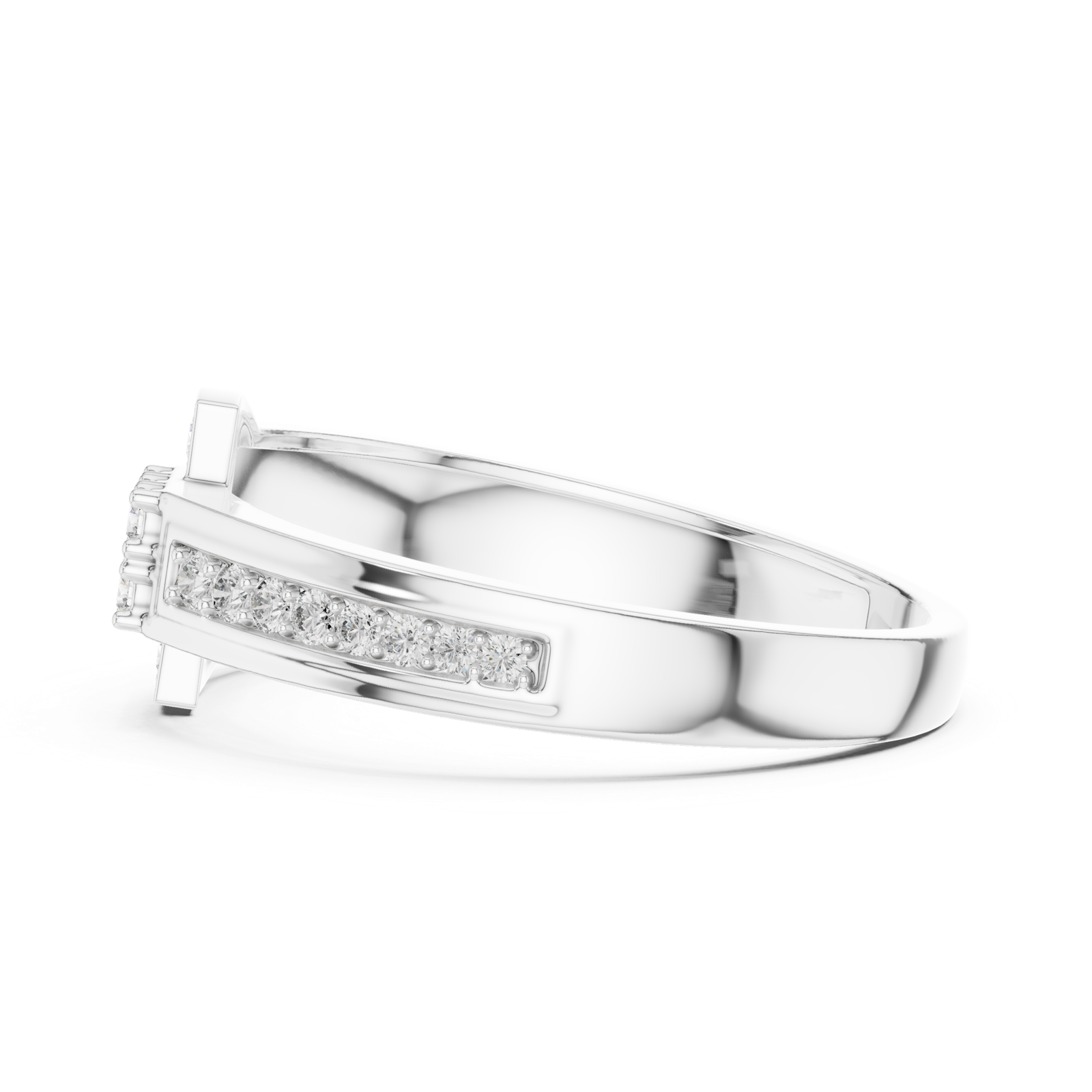 Gold Ring LR-01 (39), White Gold, view 3