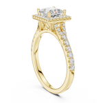 Gold Ring DDLR-043, Princess center stone, Yellow Gold, view 1