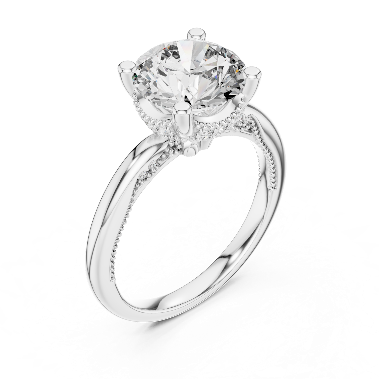 Gold Ring DDLR-175, White Gold, view 2