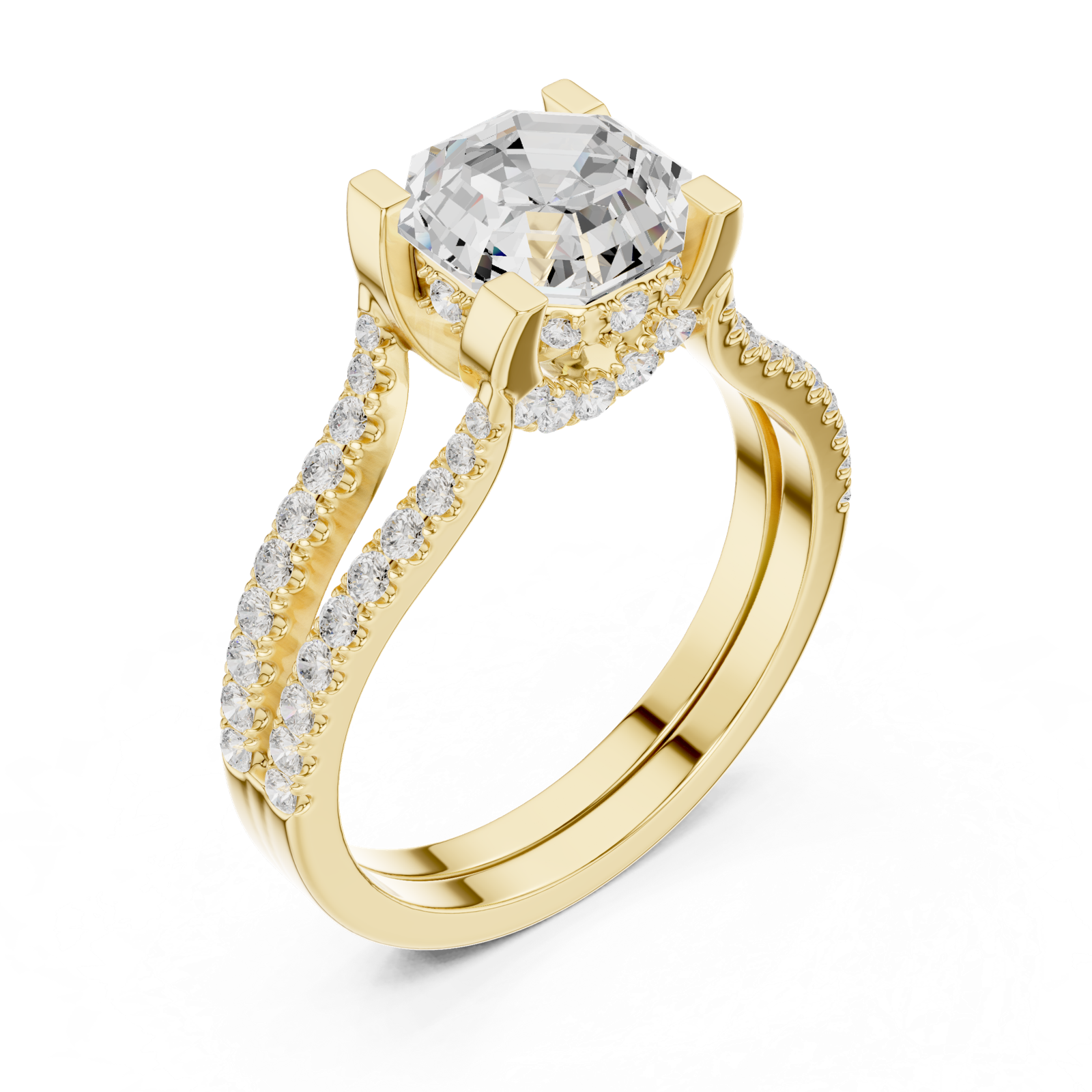 Gold Ring DDLR-182-OC, Yellow Gold, view 2