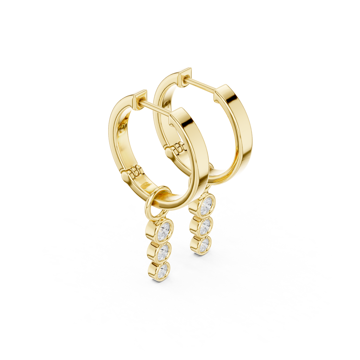 Gold Earrings SBER(18), Yellow Gold, view 1