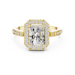 Gold Ring DDLR-349, Radiant center stone, Yellow Gold, view 4