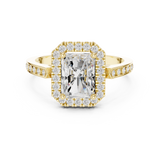 Gold Ring DDLR-349, Radiant center stone, Yellow Gold, view 4