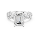 Gold Ring DDLR-087, Emerald center stone, White Gold, view 4
