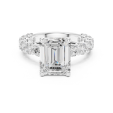 Gold Ring DDLR-087, Emerald center stone, White Gold, view 4