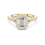 Gold Ring DDLR-043, Emerald center stone, Yellow Gold, view 4