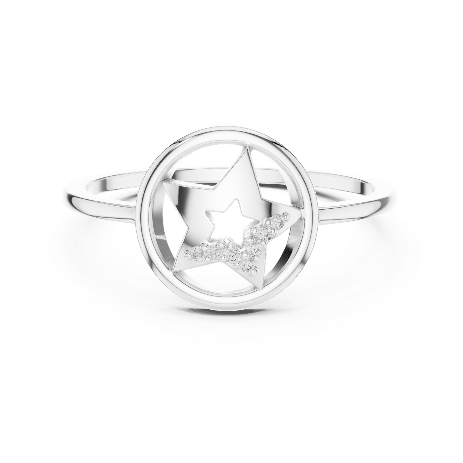 Gold Ring DR-6233, White Gold, view 4