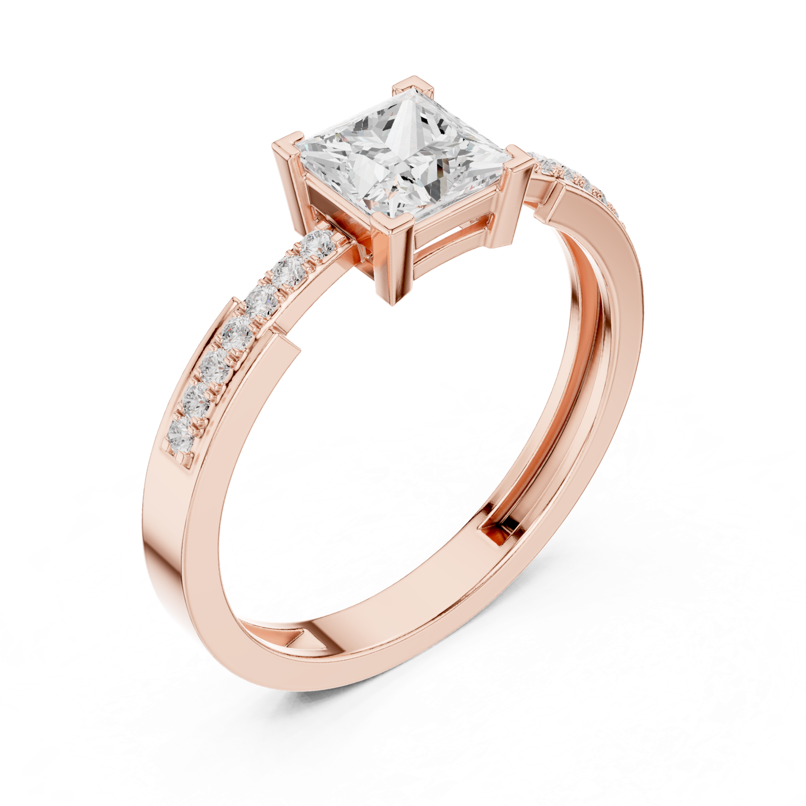 Gold Ring HLR-256, Rose Gold, view 2