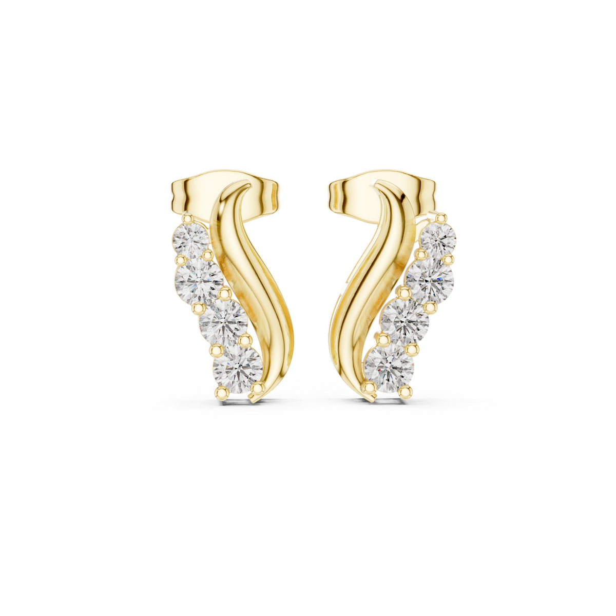 Gold Earrings L29-2, Yellow Gold