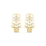 14K Solid Gold Lab Diamond Cluster Earrings, Yellow Gold
