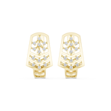 14K Solid Gold Lab Diamond Cluster Earrings, Yellow Gold