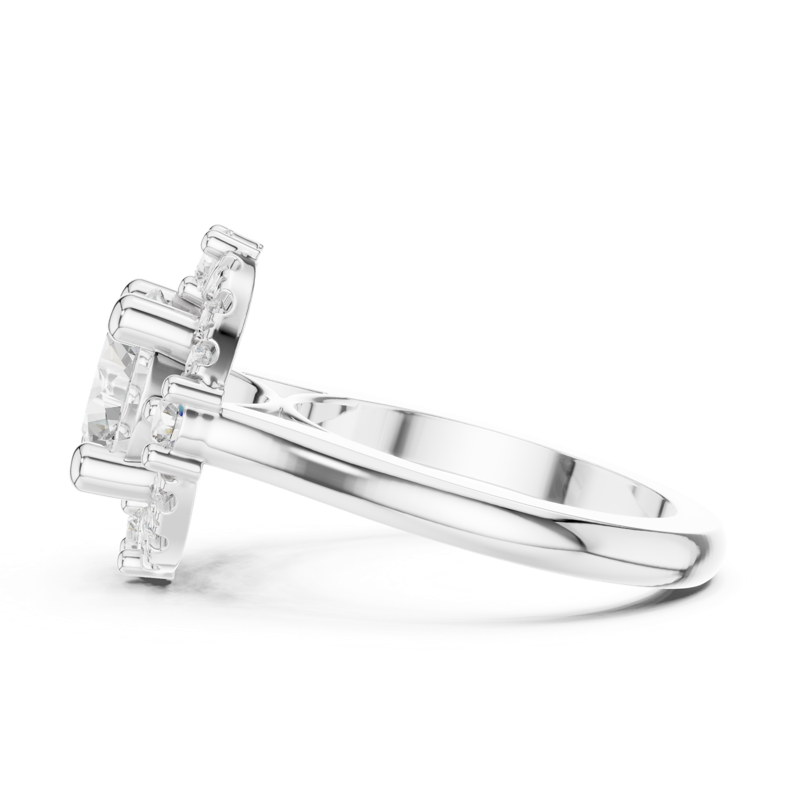 Gold Ring DDLR-330, White Gold, view 3