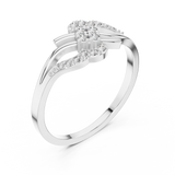 Gold Ring DR-6301, White Gold, view 2