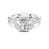 Gold Ring DDLR-257, Radiant center stone, White Gold, view 4