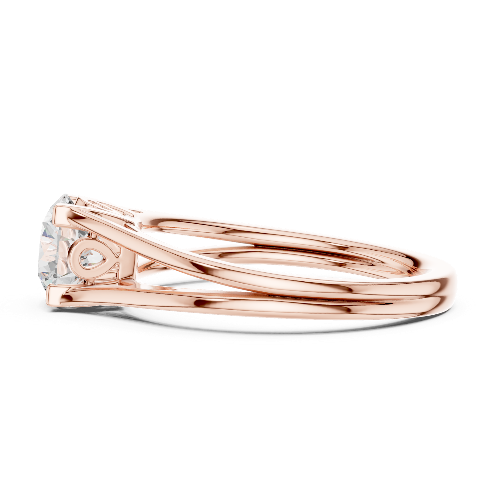 Gold Ring DDLR-543, Rose Gold, view 3