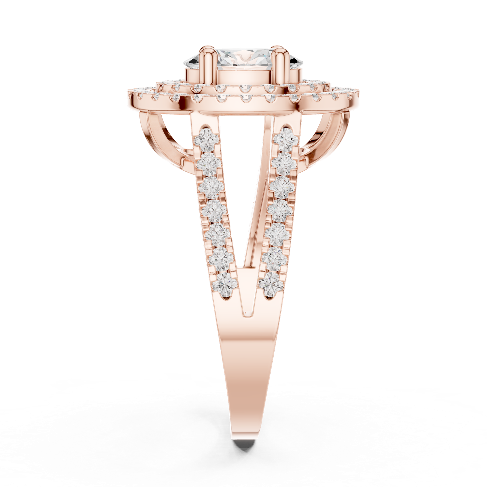 Gold Ring DDLR-348, Rose Gold, view 3