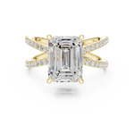 Gold Jewelry, Emerald center stone, Yellow Gold, view 4