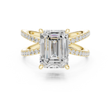 Gold Jewelry, Emerald center stone, Yellow Gold, view 4
