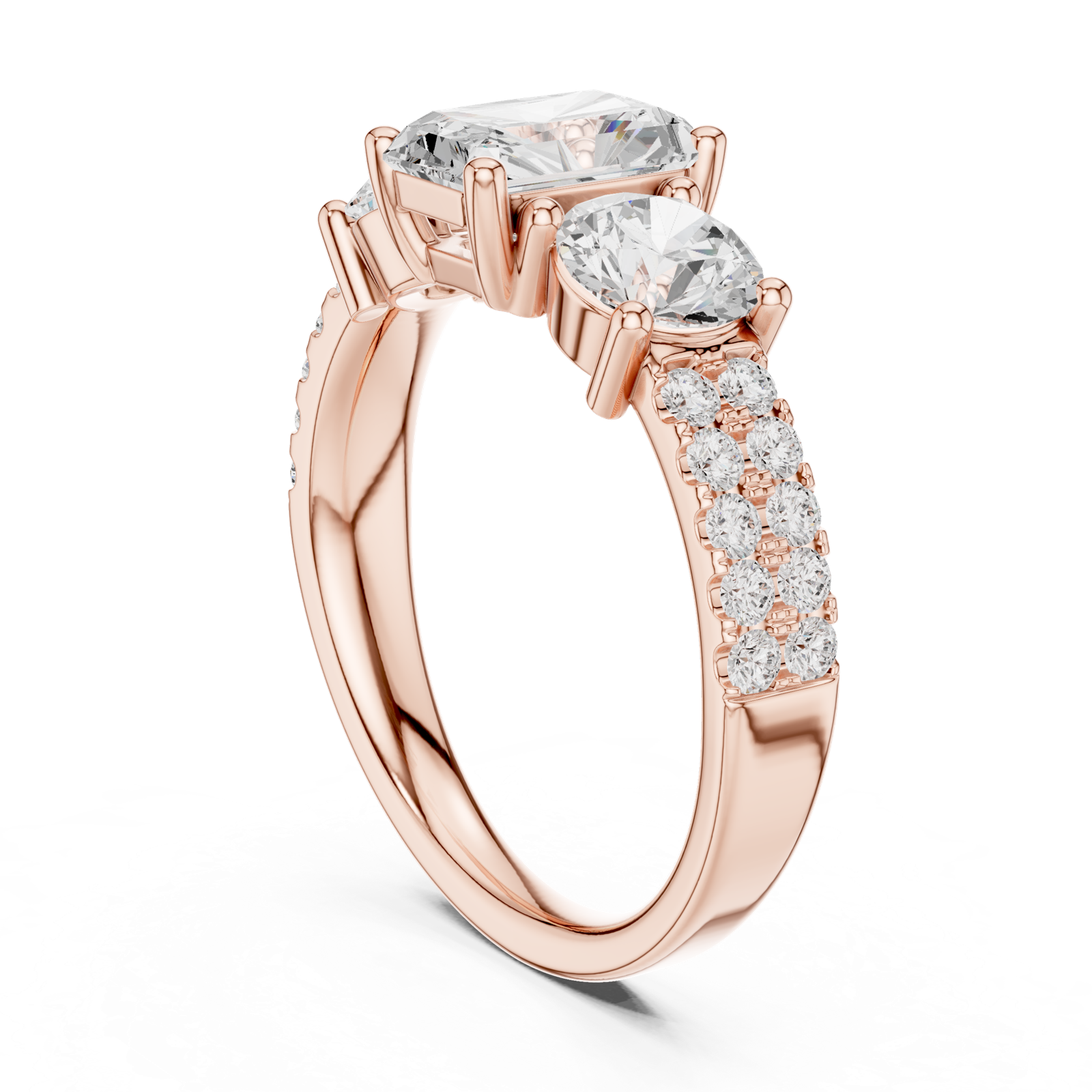 Gold Ring DDLR-717, Rose Gold, view 1