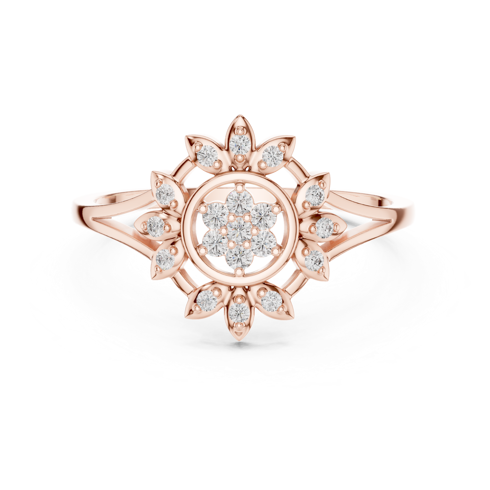 Gold Ring DR-6279, Rose Gold, view 4