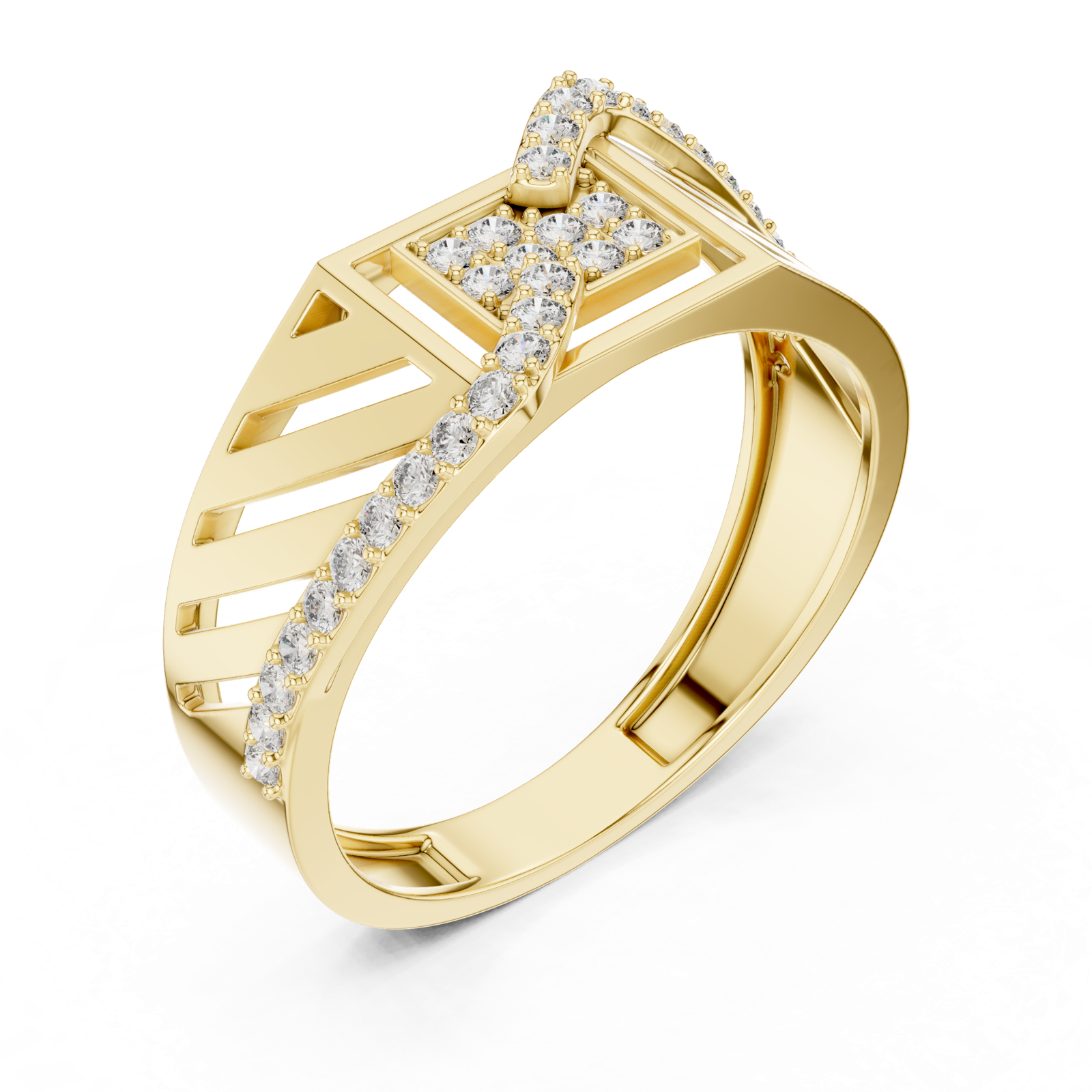Gold Ring LR-01 (25), Yellow Gold, view 2