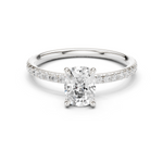 Gold Jewelry, Cushion center stone, White Gold